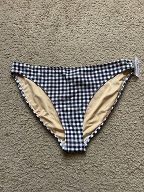 Old Navy Navy and Cream Gingham Bikini Bottom